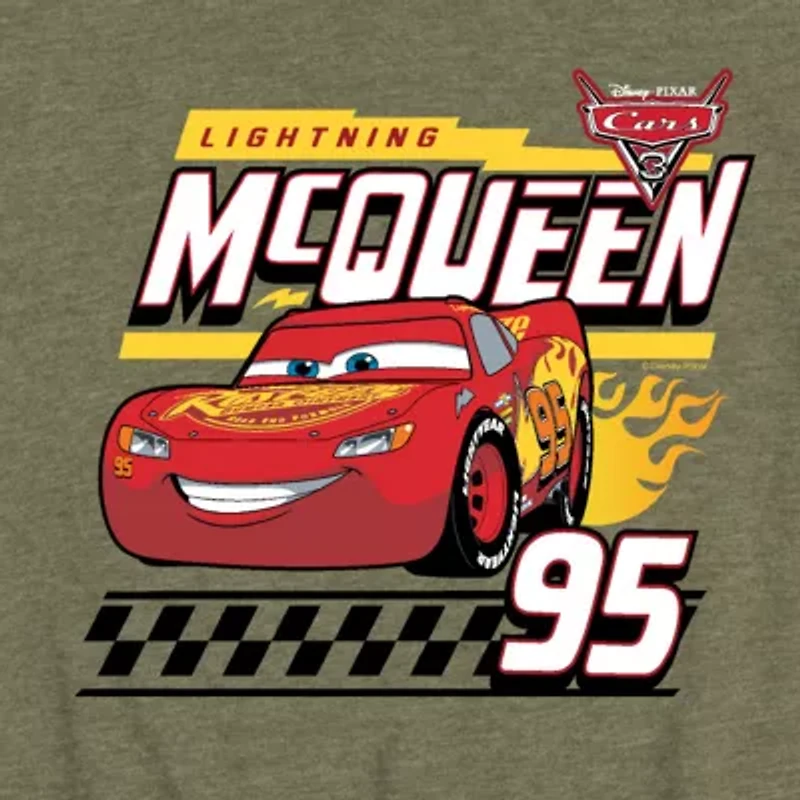 Disney Collection Little & Big Kid Boys Crew Neck Short Sleeve Regular Fit Cars Graphic T-Shirt