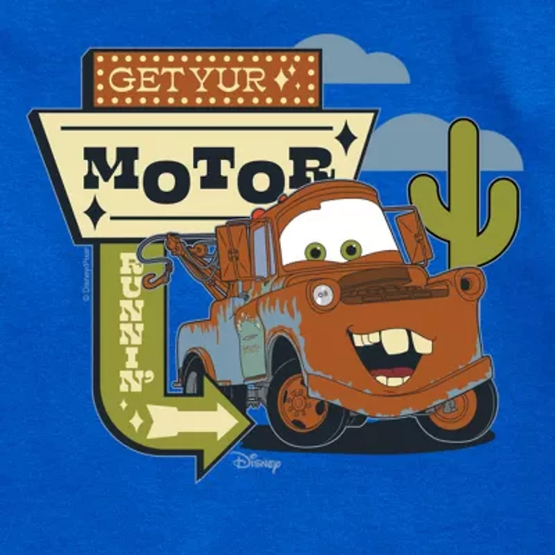Disney Collection Little & Big Kid Boys Crew Neck Short Sleeve Regular Fit Cars Graphic T-Shirt