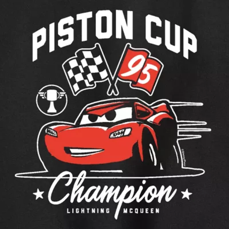 Disney Collection Little & Big Kid Boys Crew Neck Long Sleeve Regular Fit Cars Graphic T-Shirt