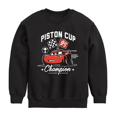 Disney Collection Little & Big Kid Boys Crew Neck Long Sleeve Regular Fit Cars Graphic T-Shirt