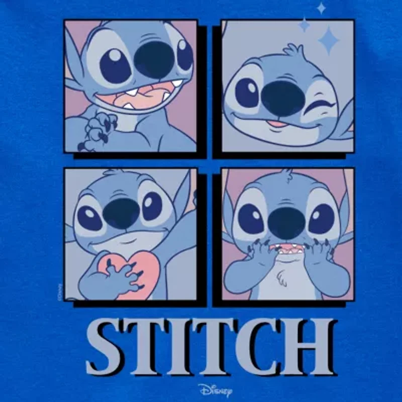 Disney Collection Little & Big Kid Boys Crew Neck Short Sleeve Regular Fit Lilo Stitch Graphic T-Shirt