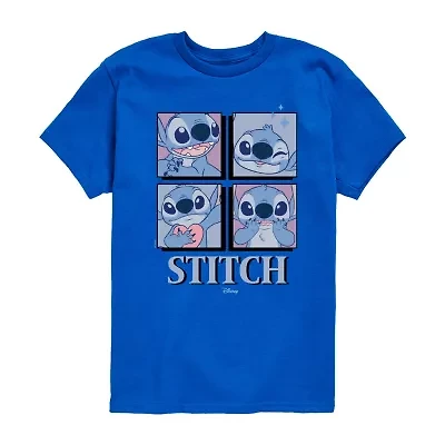 Disney Collection Little & Big Kid Boys Crew Neck Short Sleeve Regular Fit Lilo Stitch Graphic T-Shirt