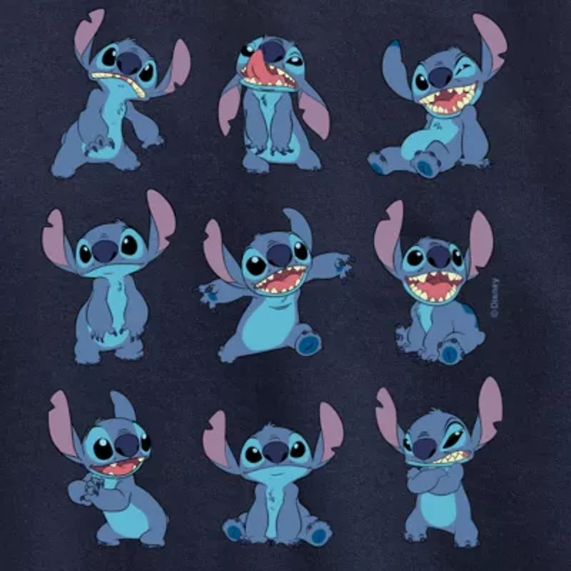 Disney Collection Little & Big Kid Boys Crew Neck Long Sleeve Regular Fit Lilo Stitch Graphic T-Shirt