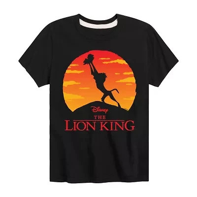 Disney Collection Little & Big Kid Boys Crew Neck Short Sleeve Regular Fit The Lion King Graphic T-Shirt