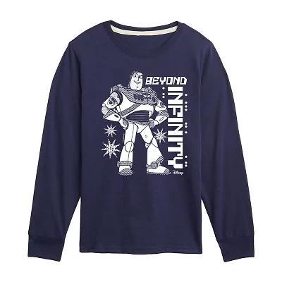 Disney Collection Little & Big Kid Boys Crew Neck Long Sleeve Regular Fit Toy Story Graphic T-Shirt