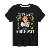 Disney Collection Little & Big Kid Girls Crew Neck Short Sleeve Regular Fit Frozen Graphic T-Shirt