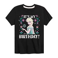 Disney Collection Little & Big Kid Girls Crew Neck Short Sleeve Regular Fit Frozen Graphic T-Shirt
