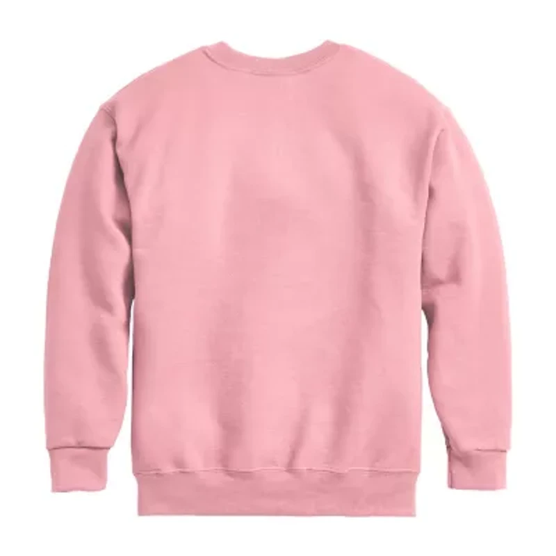 Disney Collection Little & Big Kid Girls Crew Neck Long Sleeve Lilo Stitch Sweatshirt