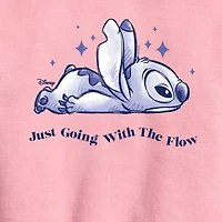 Disney Collection Little & Big Kid Girls Crew Neck Long Sleeve Lilo Stitch Sweatshirt