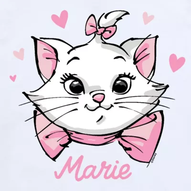 Disney Collection Little & Big Kid Girls Crew Neck Short Sleeve Regular Fit The Aristocats Graphic T-Shirt