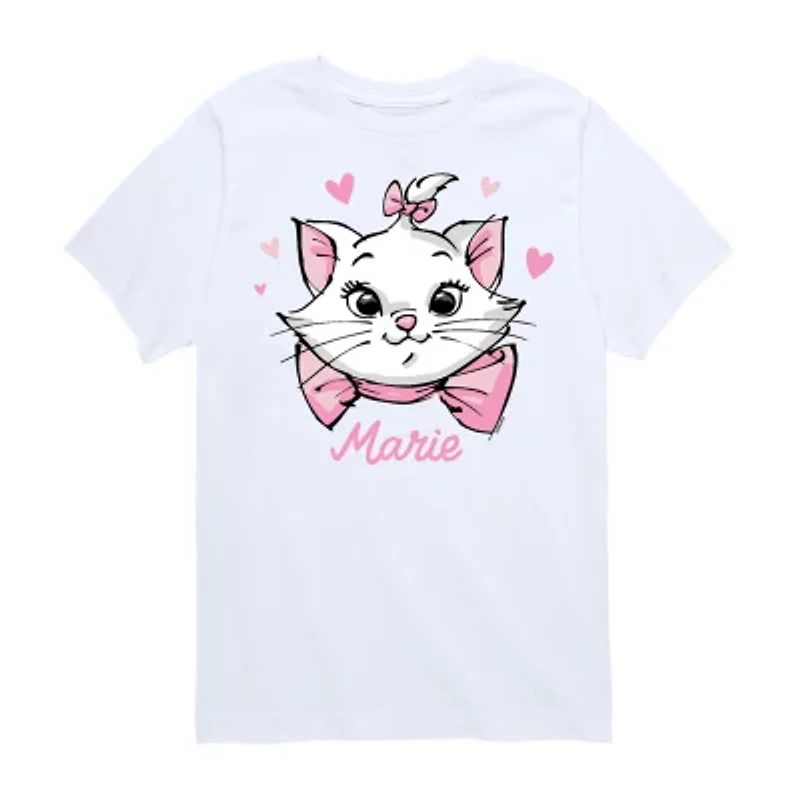 Disney Collection Little & Big Kid Girls Crew Neck Short Sleeve Regular Fit The Aristocats Graphic T-Shirt