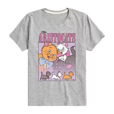 Disney Collection Little & Big Kid Girls Crew Neck Short Sleeve Regular Fit The Aristocats Graphic T-Shirt
