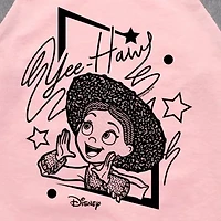 Disney Collection Little & Big Kid Girls Crew Neck 3/4 Sleeve Regular Fit Toy Story Graphic T-Shirt