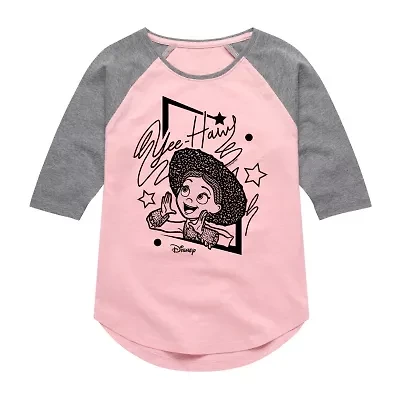 Disney Collection Little & Big Kid Girls Crew Neck 3/4 Sleeve Regular Fit Toy Story Graphic T-Shirt