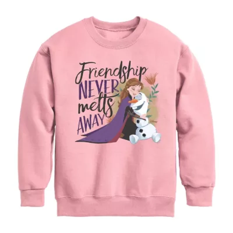 Disney Collection Little & Big Kid Girls Crew Neck Long Sleeve Regular Fit Frozen Graphic T-Shirt