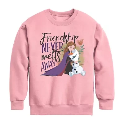 Disney Collection Little & Big Kid Girls Crew Neck Long Sleeve Regular Fit Frozen Graphic T-Shirt