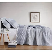Truly Soft Grey Multi Stripe Quilt Set