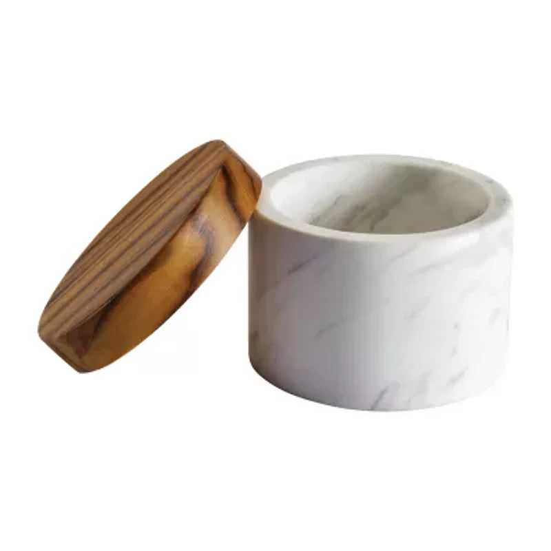 Anolon Marble 5.25-oz Salt Cellar with Teakwood Lid