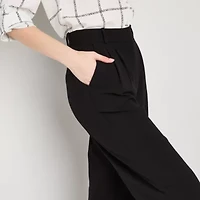 by&by Womens Juniors Wide Leg High Rise Flat Front Pant