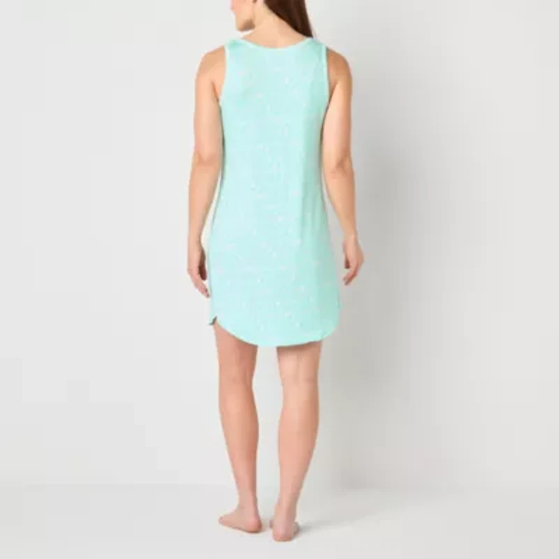 Liz Claiborne Cool and Calm Womens U Neck Sleeveless Nightshirt