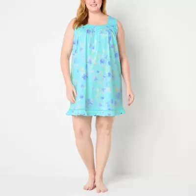 Adonna Womens Plus Short Sleeve Scoop Neck Nightgown