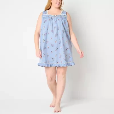 Adonna Womens Scoop Neck Short Sleeve Plus Nightgown