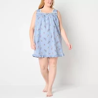 Adonna Womens Scoop Neck Short Sleeve Plus Nightgown