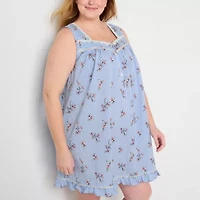 Adonna Womens Scoop Neck Short Sleeve Plus Nightgown