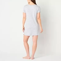 Liz Claiborne Cool and Calm Womens Crew Neck Short Sleeve Plus Nightshirt