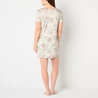 Liz Claiborne Cool and Calm Womens Plus Short Sleeve Crew Neck Nightshirt