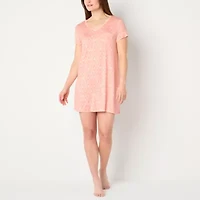 Liz Claiborne Cool and Calm Womens Crew Neck Short Sleeve Plus Nightshirt