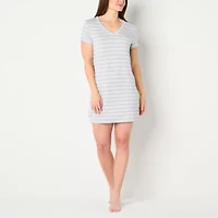Liz Claiborne Cool and Calm Womens Crew Neck Short Sleeve Plus Nightshirt