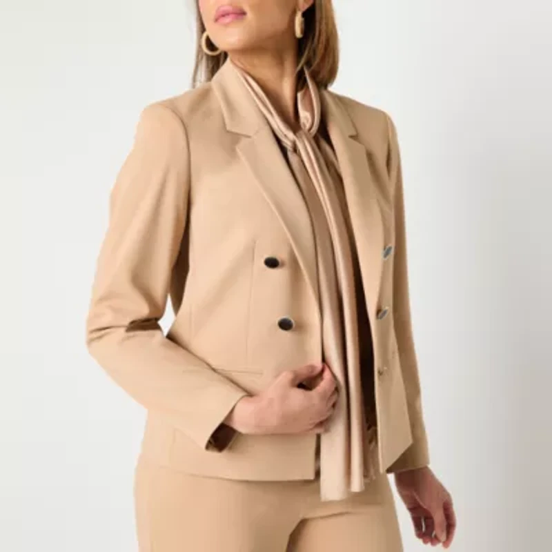 Black Label by Evan-Picone Womens Classic Fit Double Breasted Suit Jacket