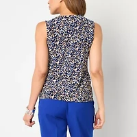 Black Label by Evan-Picone Womens Keyhole Neck Sleeveless Blouse