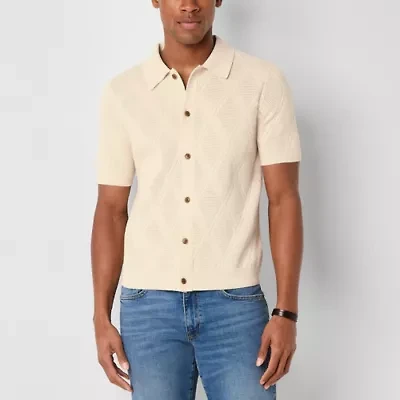 Frye and Co. Mens Short Sleeve Button Cardigan