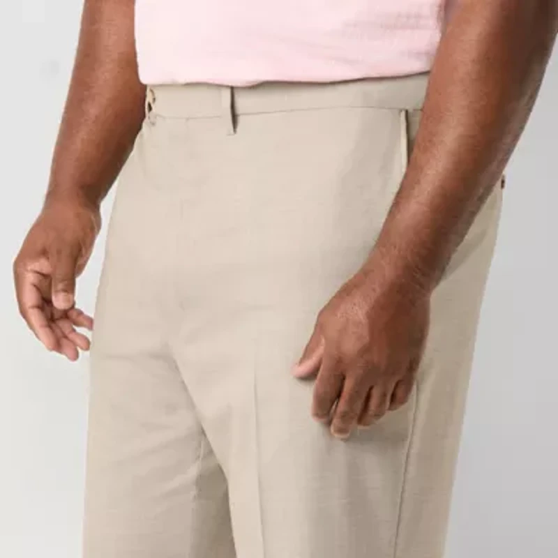 Shaquille O'Neal XLG Mens Big and Tall Stretch Fabric Classic Fit Flat Front Suit Pant