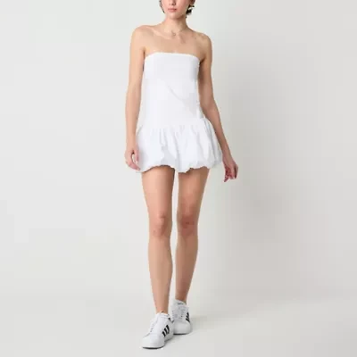 Arizona Bubble Hem Womens Sleeveless Juniors Fit + Flare Dress