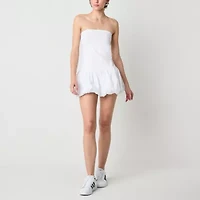Arizona Bubble Hem Womens Sleeveless Juniors Fit + Flare Dress