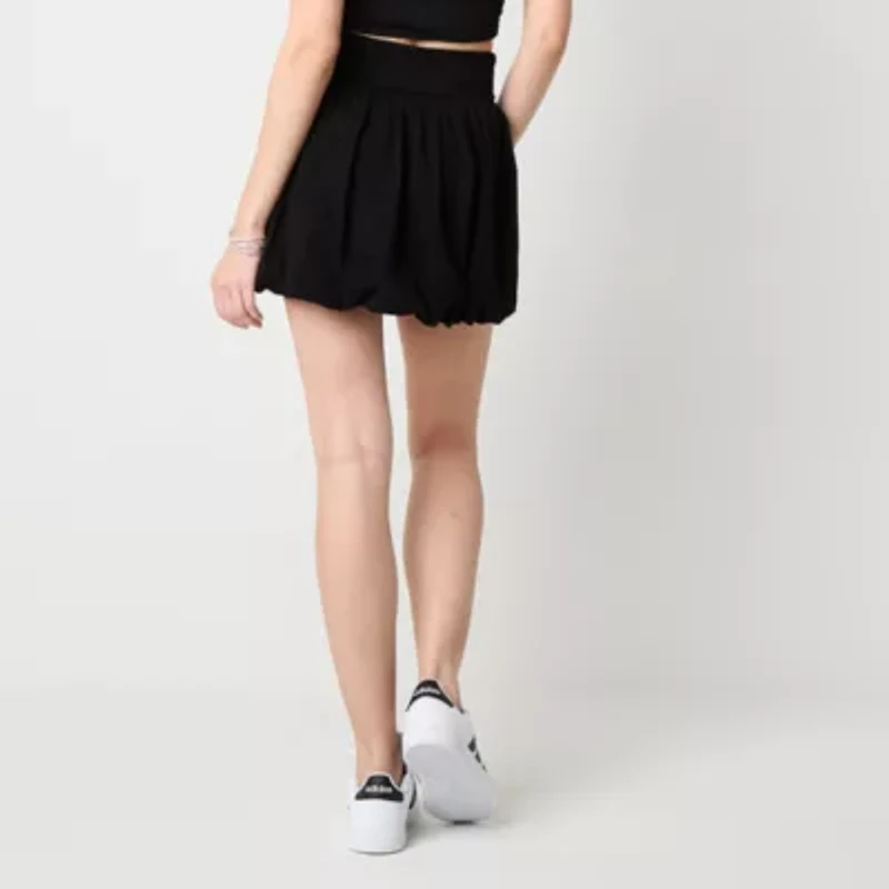 Arizona Bubble Hem Womens Juniors Pleated Skirt