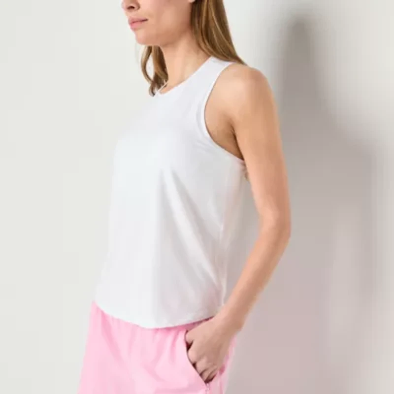 Xersion Everyday Womens High Neck Sleeveless Shelf Bra Tank Top