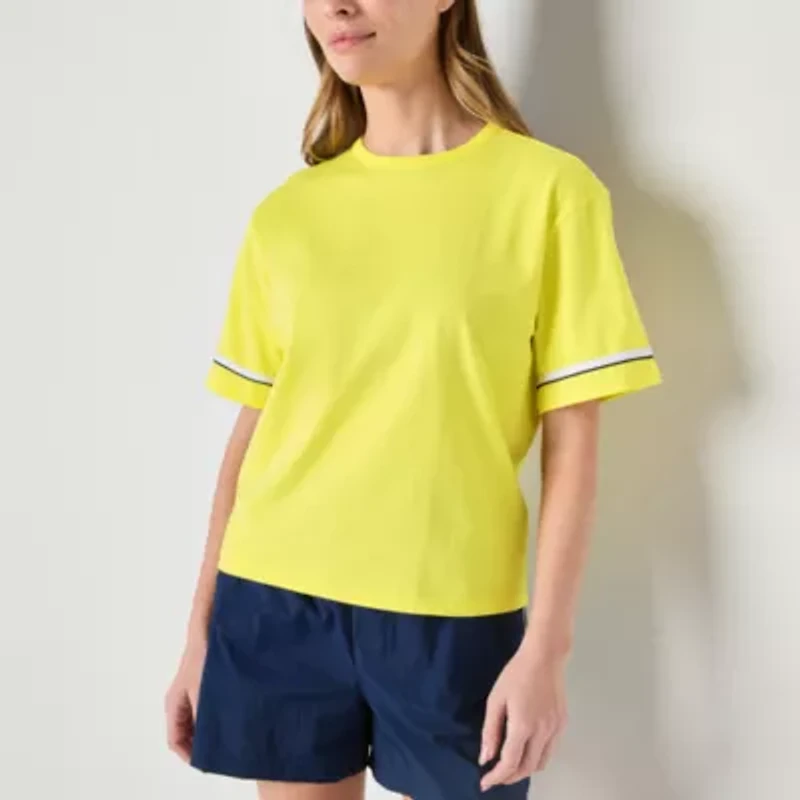 Xersion Womens Cotton Crew Neck Short Sleeve T-Shirt