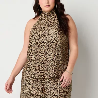 Bold Elements Womens Sleeveless Mock Neck Top Plus