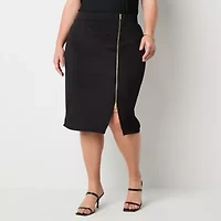 Bold Elements Womens Midi Pencil Skirt Plus