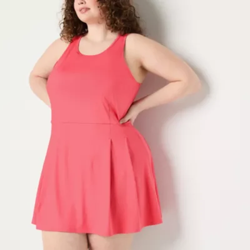 Xersion Everultra-Lite Womens Plus Sleeveless Built Bra Tennis Dress