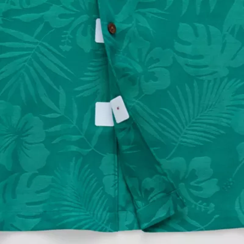 St. John's Bay Button-Down Mens Easy-on + Easy-off Short Sleeve Adaptive Breathable Big and Tall Camp Shirt