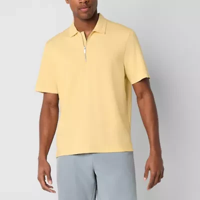 Stylus Mens Short Sleeve 1/4 Zip Scuba Polo Shirt