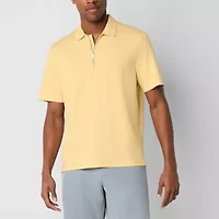 Stylus Mens Short Sleeve 1/4 Zip Scuba Polo Shirt