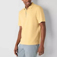 Stylus Mens Short Sleeve 1/4 Zip Scuba Polo Shirt