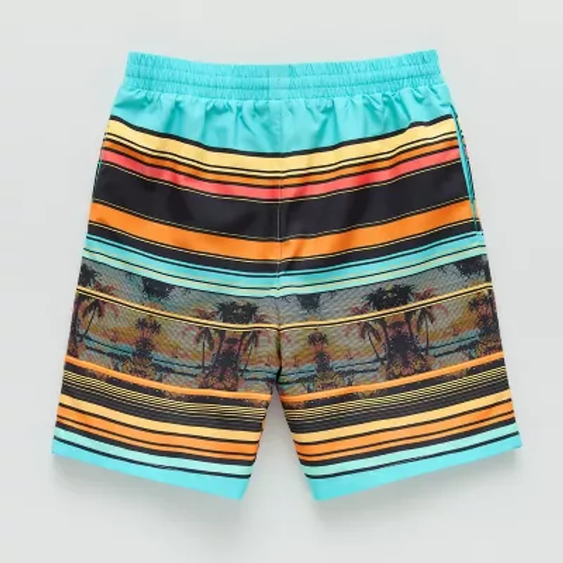 Thereabouts At The Knee Little & Big Kid Boys Drawstring Waist Striped Board Shorts