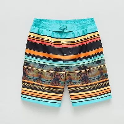 Thereabouts At The Knee Little & Big Kid Boys Drawstring Waist Striped Board Shorts